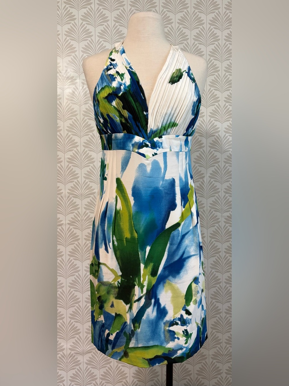 Roberto Cavalli Silk Watercolor Halter Dress